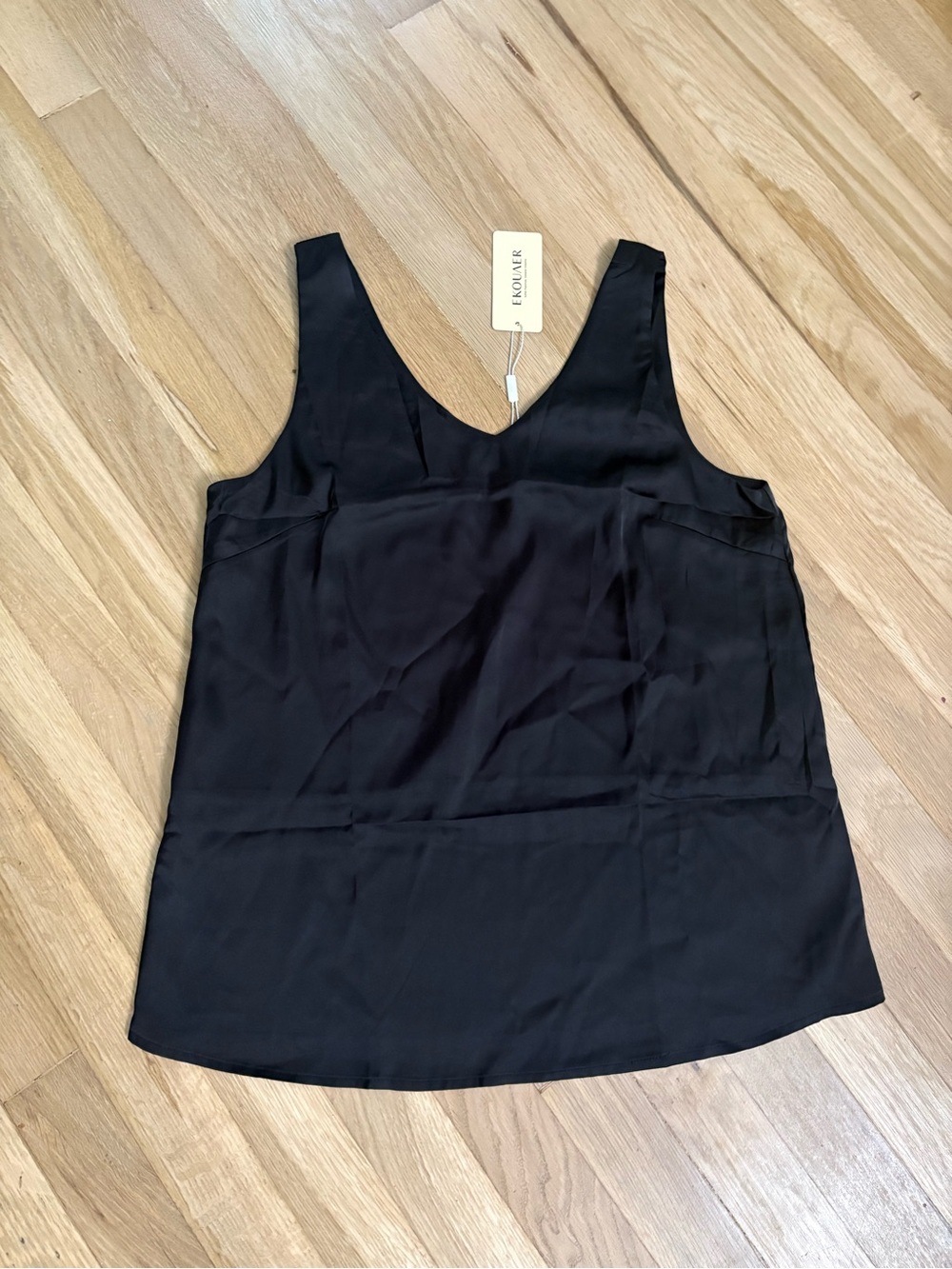NWT Black Silk V-Neck Tank